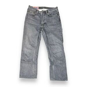 Acne Studios Blå Konst Gray Denim Straight Leg Button Fly Cropped Jeans Size 26